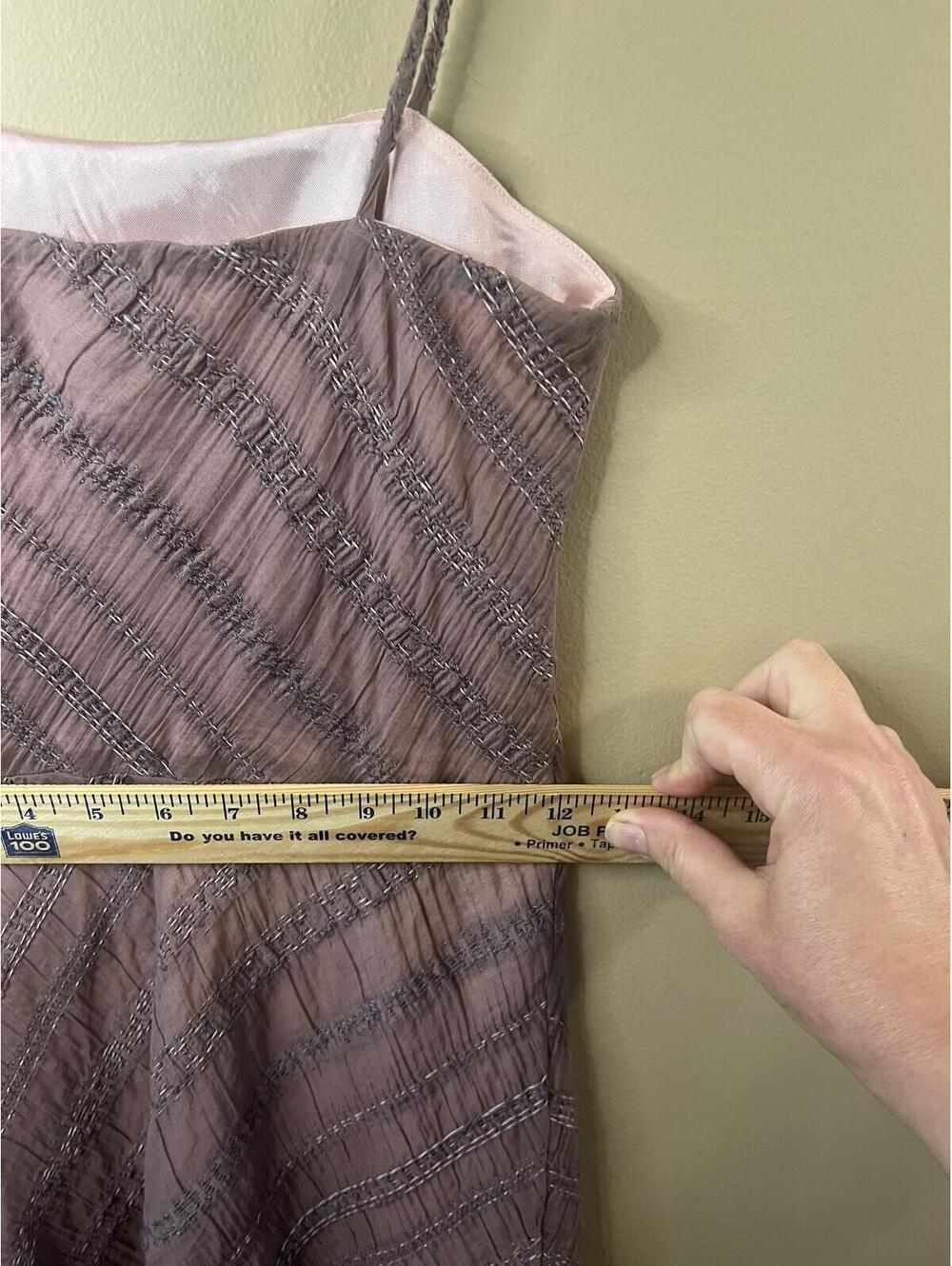 Vintage Tessuto Silk Blend Textured Lavender Midi Slip Dress Y2K Fairy Size 6 - Picture 10 of 10